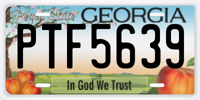 GA license plate PTF5639
