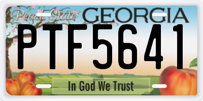 GA license plate PTF5641