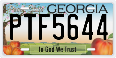 GA license plate PTF5644