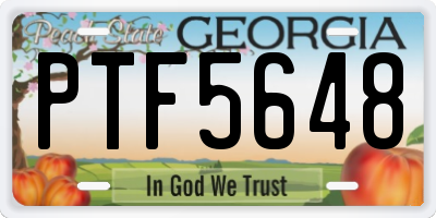 GA license plate PTF5648