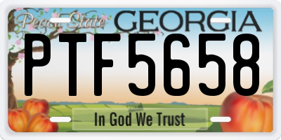 GA license plate PTF5658