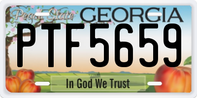 GA license plate PTF5659