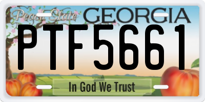 GA license plate PTF5661