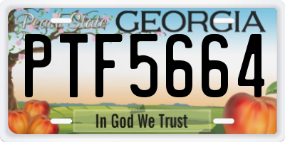 GA license plate PTF5664
