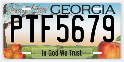 GA license plate PTF5679