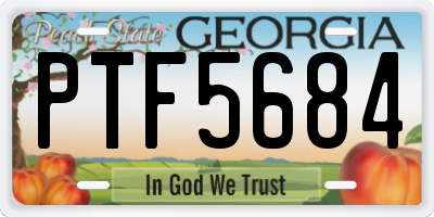 GA license plate PTF5684