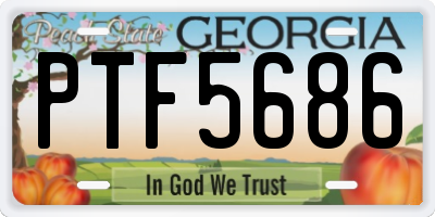 GA license plate PTF5686
