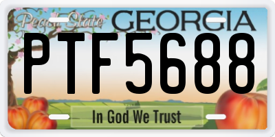 GA license plate PTF5688
