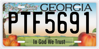 GA license plate PTF5691