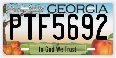 GA license plate PTF5692