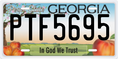 GA license plate PTF5695