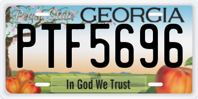 GA license plate PTF5696