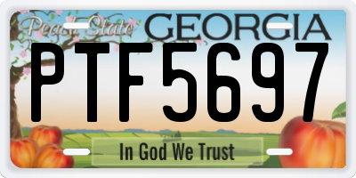 GA license plate PTF5697
