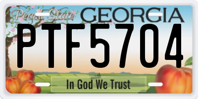 GA license plate PTF5704