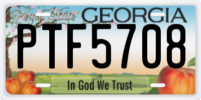 GA license plate PTF5708