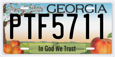 GA license plate PTF5711