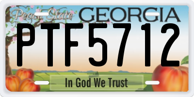GA license plate PTF5712