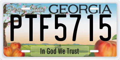 GA license plate PTF5715