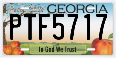 GA license plate PTF5717