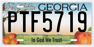 GA license plate PTF5719