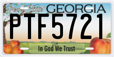 GA license plate PTF5721