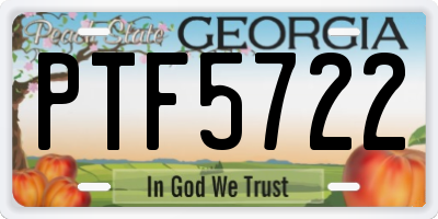 GA license plate PTF5722