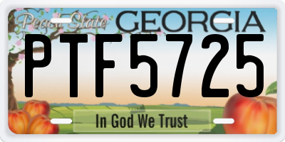 GA license plate PTF5725