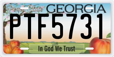 GA license plate PTF5731