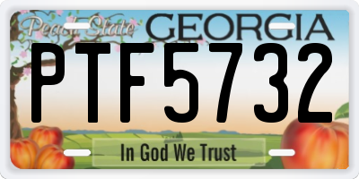 GA license plate PTF5732