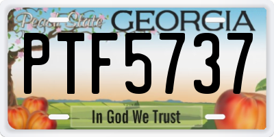 GA license plate PTF5737