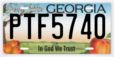 GA license plate PTF5740