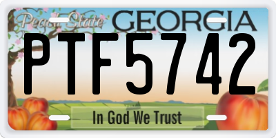 GA license plate PTF5742