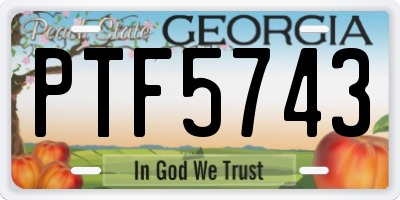GA license plate PTF5743