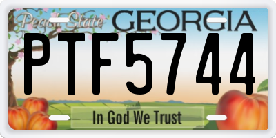 GA license plate PTF5744