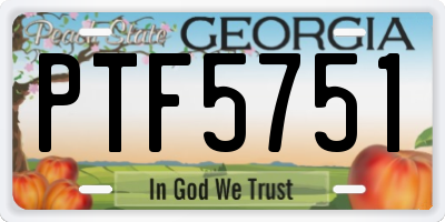 GA license plate PTF5751