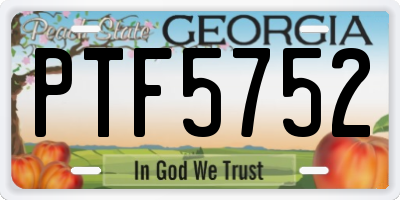 GA license plate PTF5752