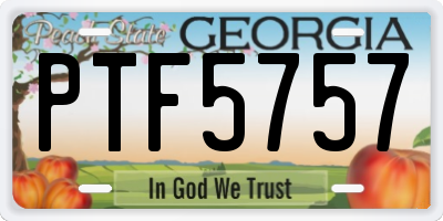 GA license plate PTF5757