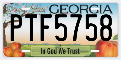GA license plate PTF5758