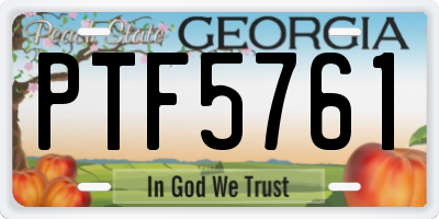 GA license plate PTF5761