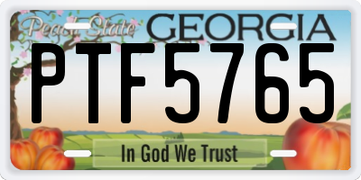 GA license plate PTF5765