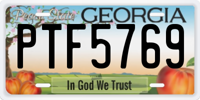 GA license plate PTF5769
