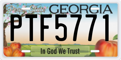 GA license plate PTF5771