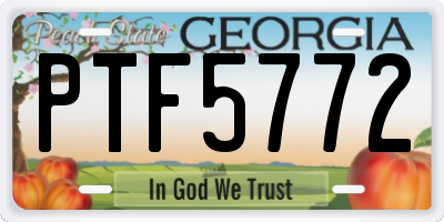 GA license plate PTF5772