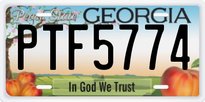 GA license plate PTF5774