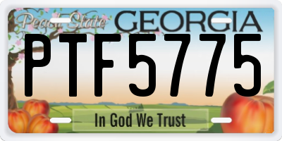 GA license plate PTF5775