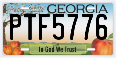 GA license plate PTF5776
