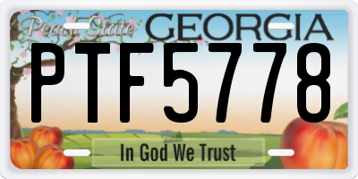 GA license plate PTF5778