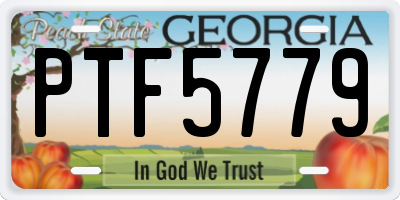 GA license plate PTF5779