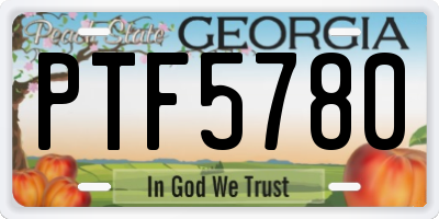 GA license plate PTF5780