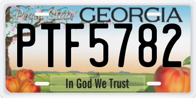 GA license plate PTF5782
